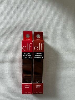 ELF Glow Reviver Slipstick Lip Oil Stick Duo in Rose Latte & Pink-Me Energy